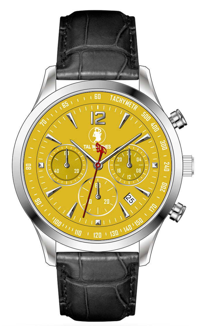 The Chronograph Sapphire Bassy Collection - Orange, Black, Red, and Yellow - TAL WATCHES
