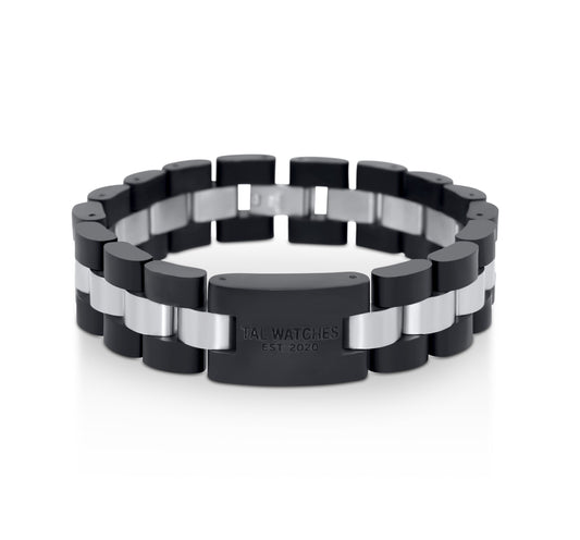 TAL WATCHES - Bassy Bracelet in Stainless Steel & Dark Walnut - TAL WATCHES