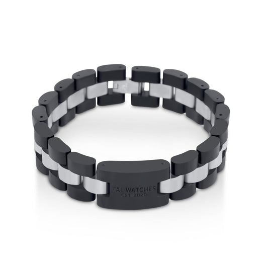 TAL WATCHES - Bassy Bracelet in Stainless Steel & Dark Walnut - TAL WATCHES