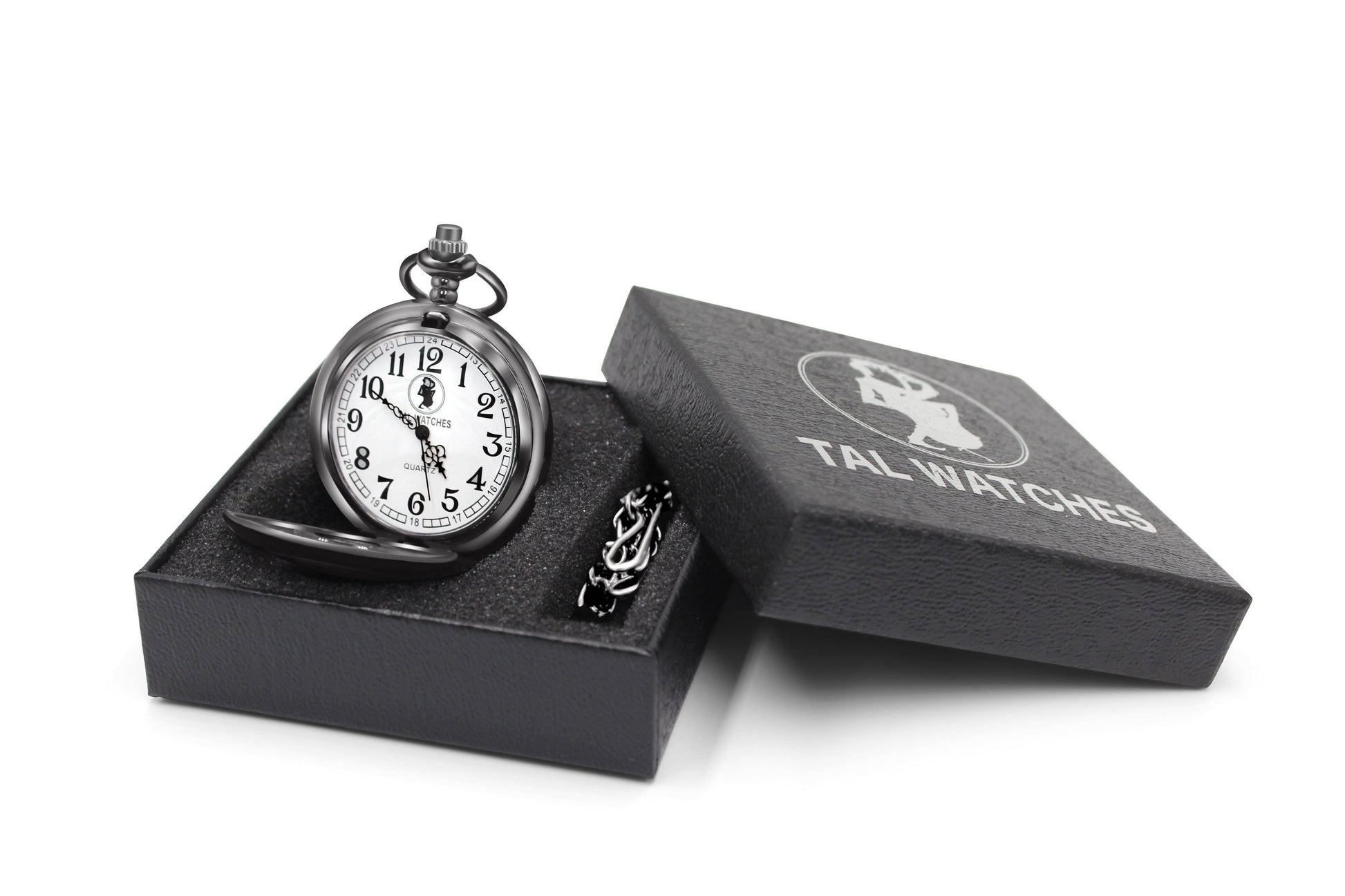 Simple Bass Adult Pocket Analog Quartz Watch - Black - TAL WATCHES