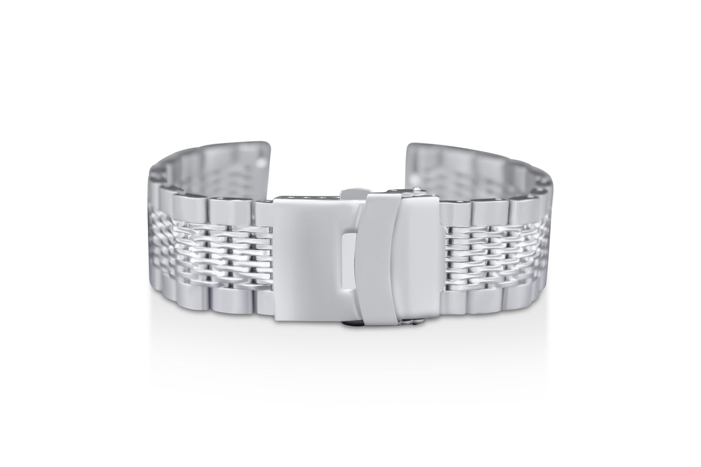 Unisex-Adult Silver Stainless Steel Mesh Wristband - Silver 20mm - 22mm