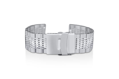 Unisex-Adult Silver Stainless Steel Mesh Wristband - Silver 20mm - 22mm