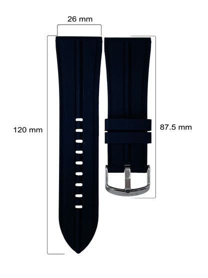 TAL WATCHES - Premium Durable 26cm Silicone Watch Band with Buckle Clasp – 26mm Lug Width