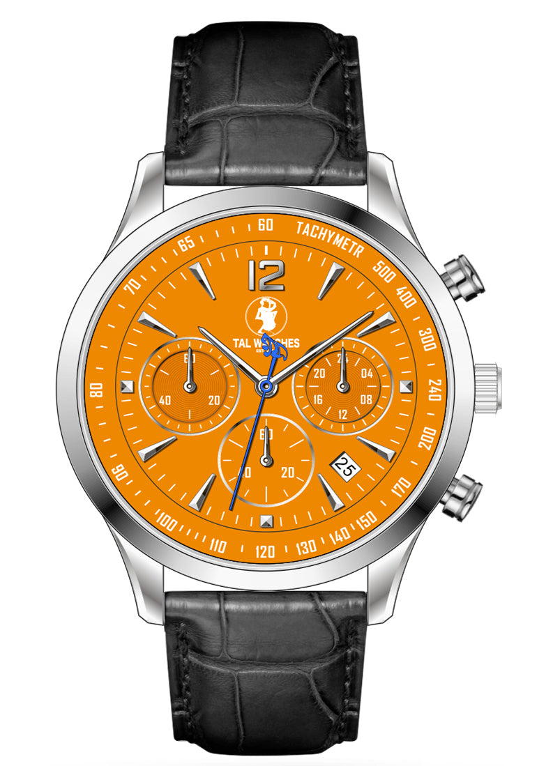 The Chronograph Sapphire Bassy Collection - Orange, Black, Red, and Yellow - TAL WATCHES