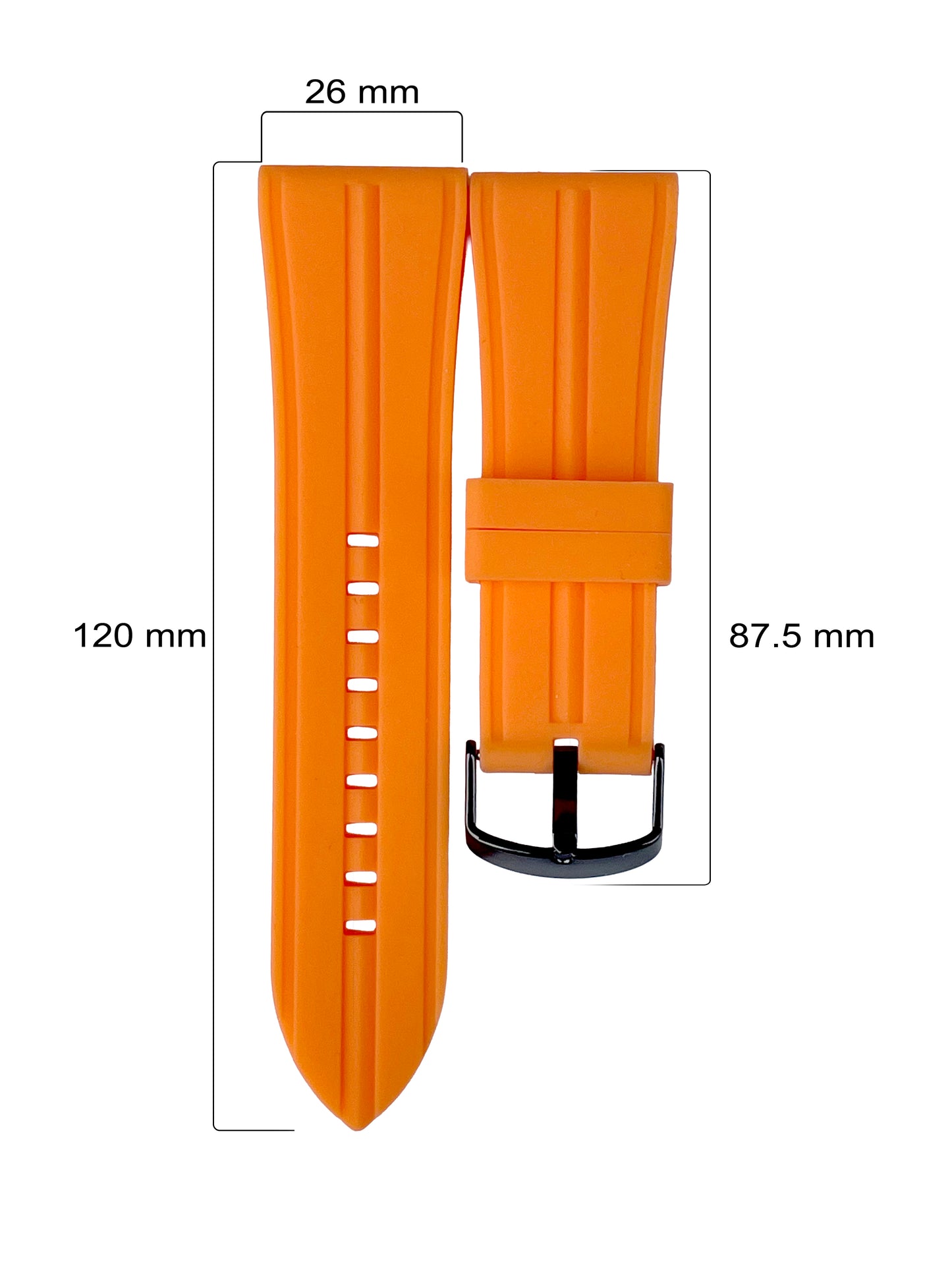 TAL WATCHES - Premium Durable 26cm Silicone Watch Band with Buckle Clasp – 26mm Lug Width