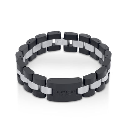 TAL WATCHES - Bassy Bracelet in Stainless Steel & Dark Walnut - TAL WATCHES