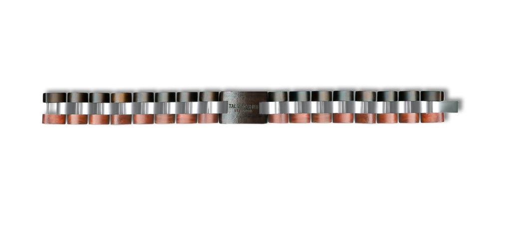 TAL WATCHES - Bassy Bracelet in Stainless Steel & Red Walnut - TAL WATCHES