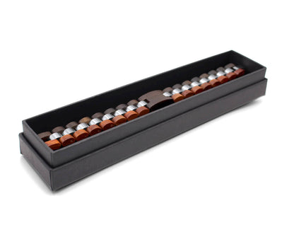 TAL WATCHES - Bassy Bracelet in Stainless Steel & Red Walnut - TAL WATCHES