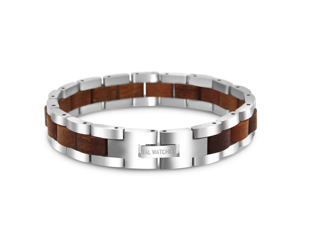 TAL WATCHES - Bassy Bracelet in Stainless Steel & Walnut - TAL WATCHES