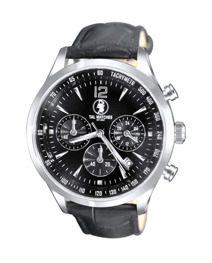 Chronograph Sapphire Bassy in Black - TAL WATCHES