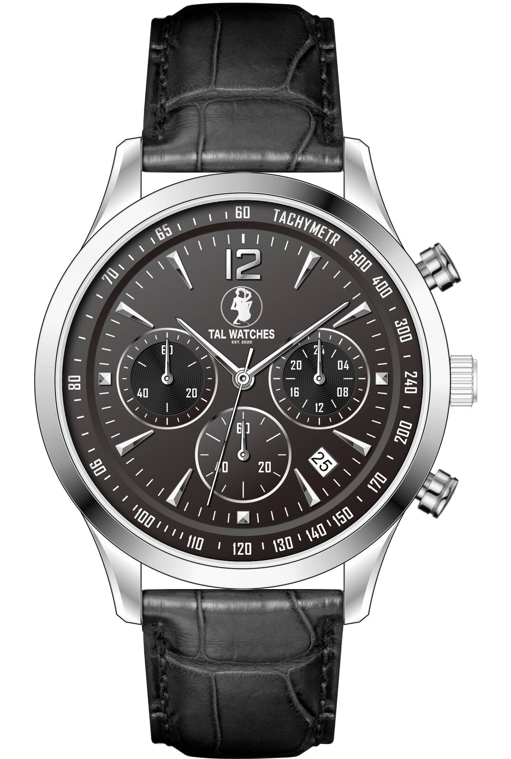 Chronograph Sapphire Bassy in Black - TAL WATCHES
