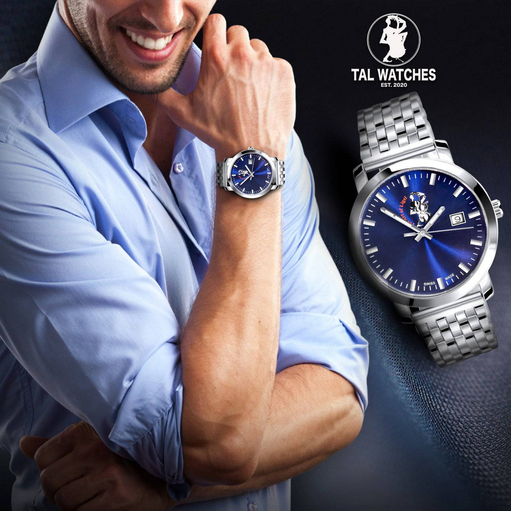 TAL Gentleman’s Timepiece - Classic Stainless Steel Blue Dial - TAL WATCHES