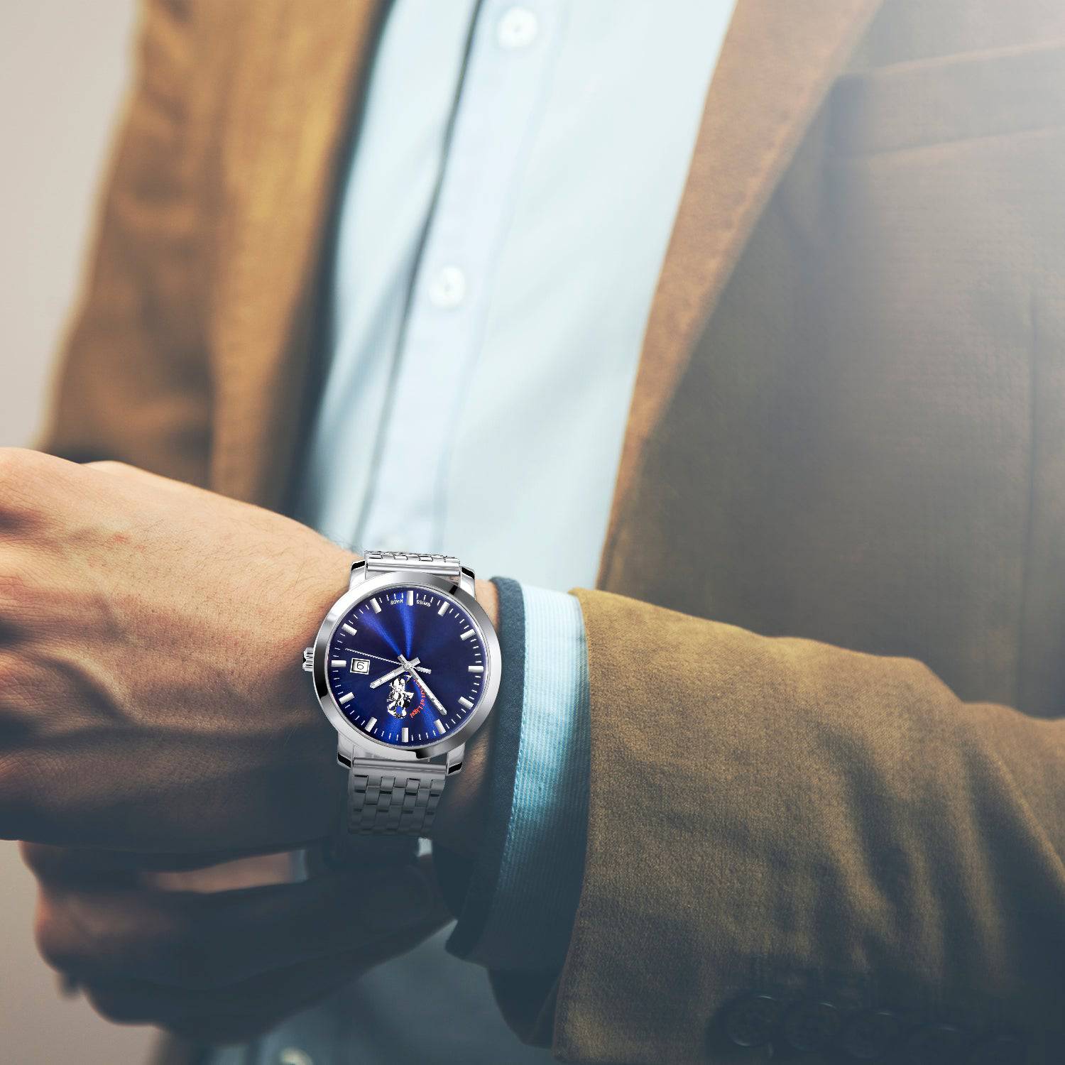 TAL Gentleman’s Timepiece - Classic Stainless Steel Blue Dial - TAL WATCHES